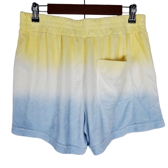 NEW Rails Jane Sky Blue Dip Dye High Rise Terry Shorts Size L Pockets Pull On - Picture 5 of 11
